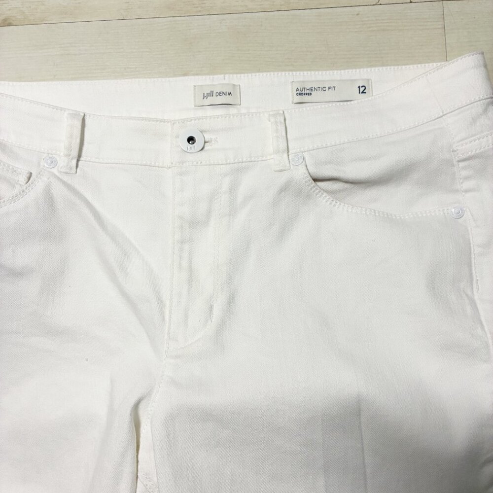 J. Jill Women's Authentic Fit Cropped White Jeans Size 12 - Picture 3 of 6